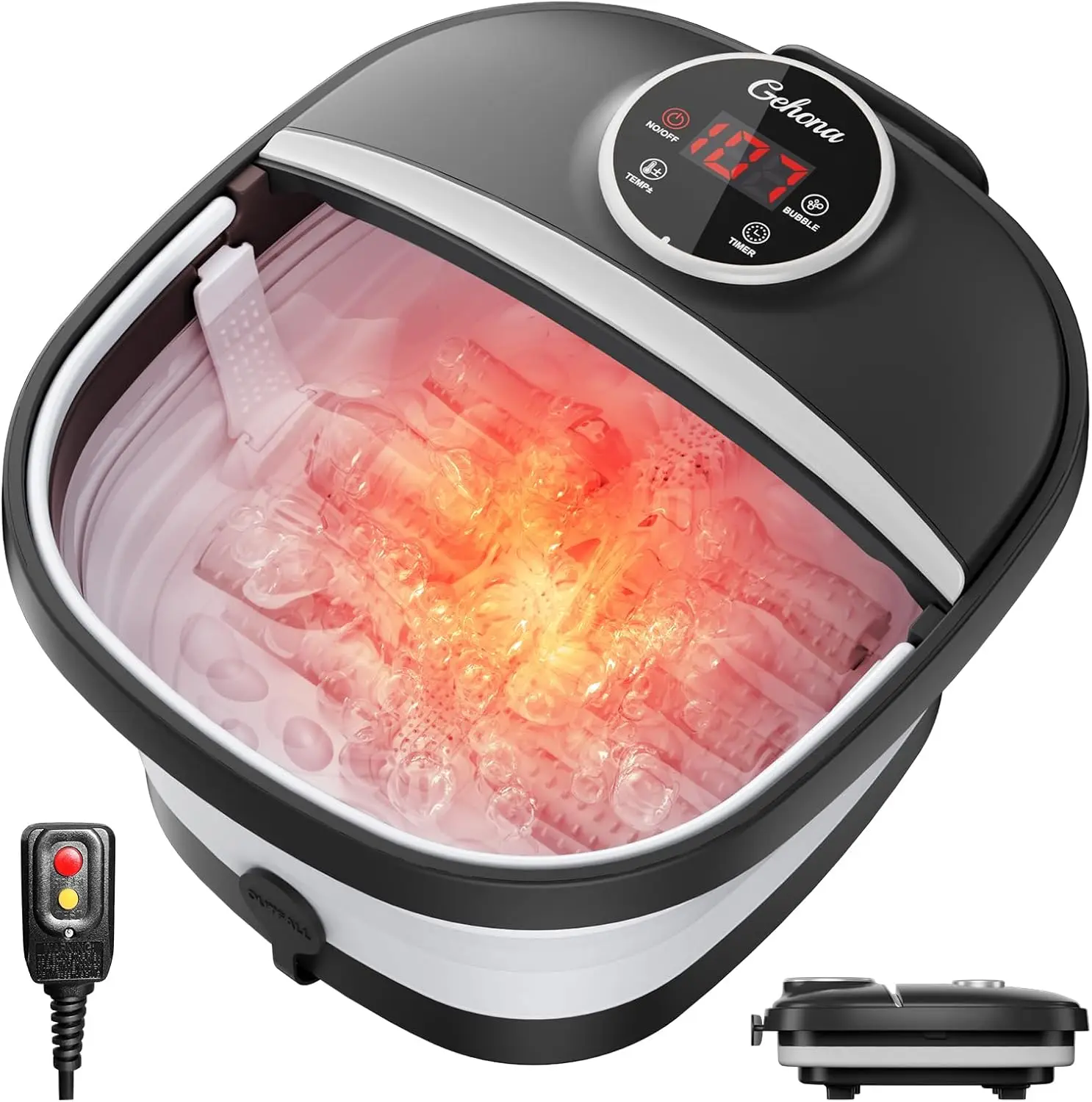 Collapsible Heated Foot Spa with Massage, Bubbles, Timer & Temperature Control - Portable Foldable Design
Collapsible Heated Foot Spa with Massage, Bubbles, Timer & Temperature Control - Portable Foldable Design
