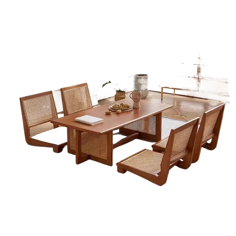Coffee table solid wood rattan tea room tatami table and chair combination new Chinese zen tea table balcony low
Coffee table solid wood rattan tea room tatami table and chair combination new Chinese zen tea table balcony low