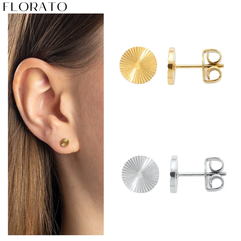 FLORATO 925 Sterling Silver simple metal style round pattern Stud Earrings Women Geometric Earrings Korean Jewelry Wholesale
FLORATO 925 Sterling Silver simple metal style round pattern Stud Earrings Women Geometric Earrings Korean Jewelry Wholesale