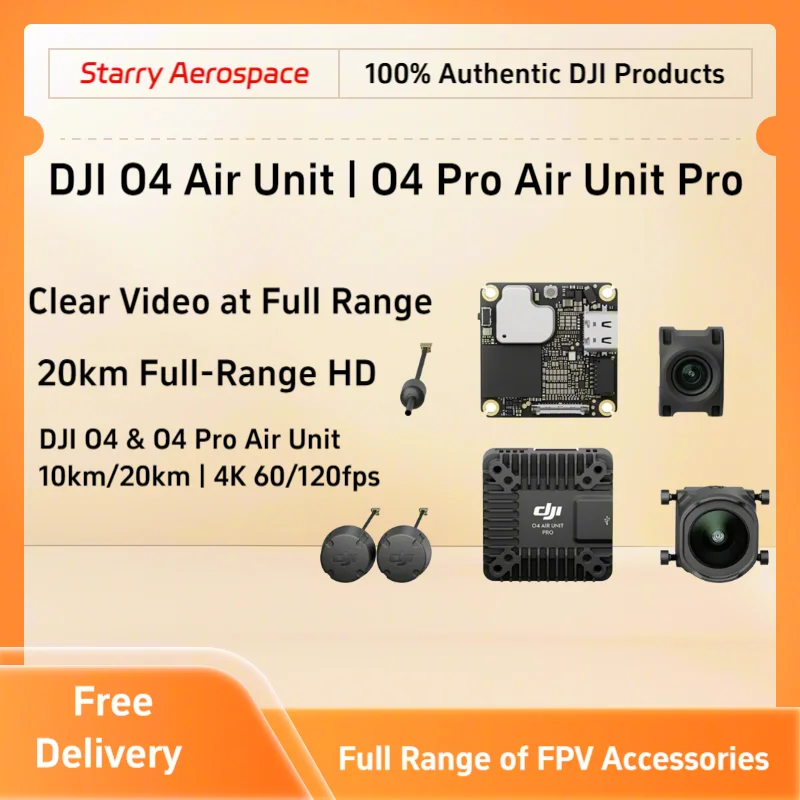 Original DJI O4 Air Unit Pro/O4 Air Unit FPV Digital Transmission System 4K120fps/4K60fps 15km/10km Range Low Latency for RC FPV
Original DJI O4 Air Unit Pro/O4 Air Unit FPV Digital Transmission System 4K120fps/4K60fps 15km/10km Range Low Latency for RC FPV
