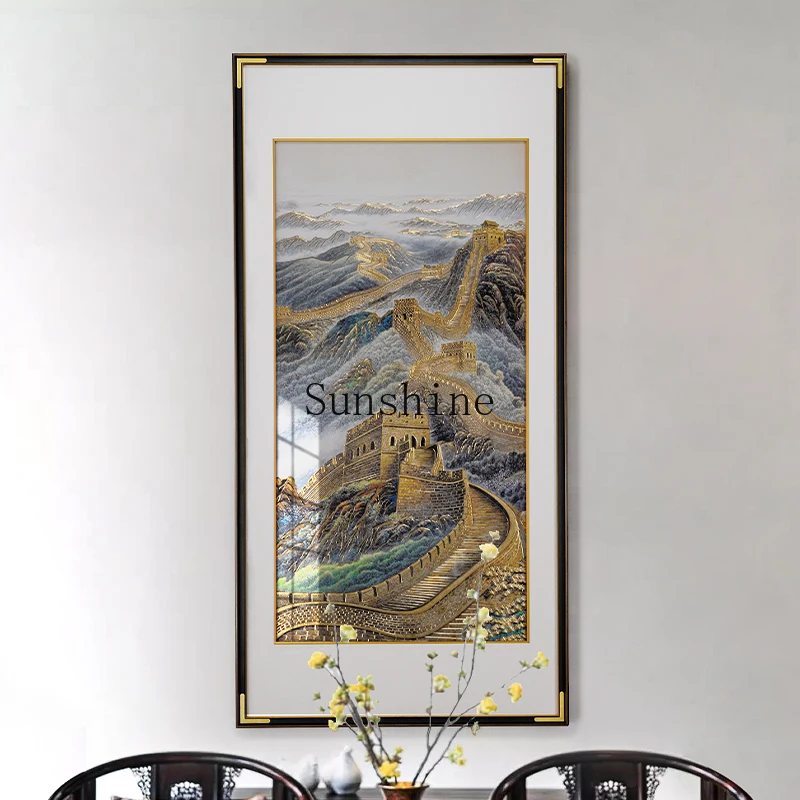 Hand engraving, bronze carving painting, new Chinese style entrance entrance decoration painting 
Hand engraving, bronze carving painting, new Chinese style entrance entrance decoration painting
