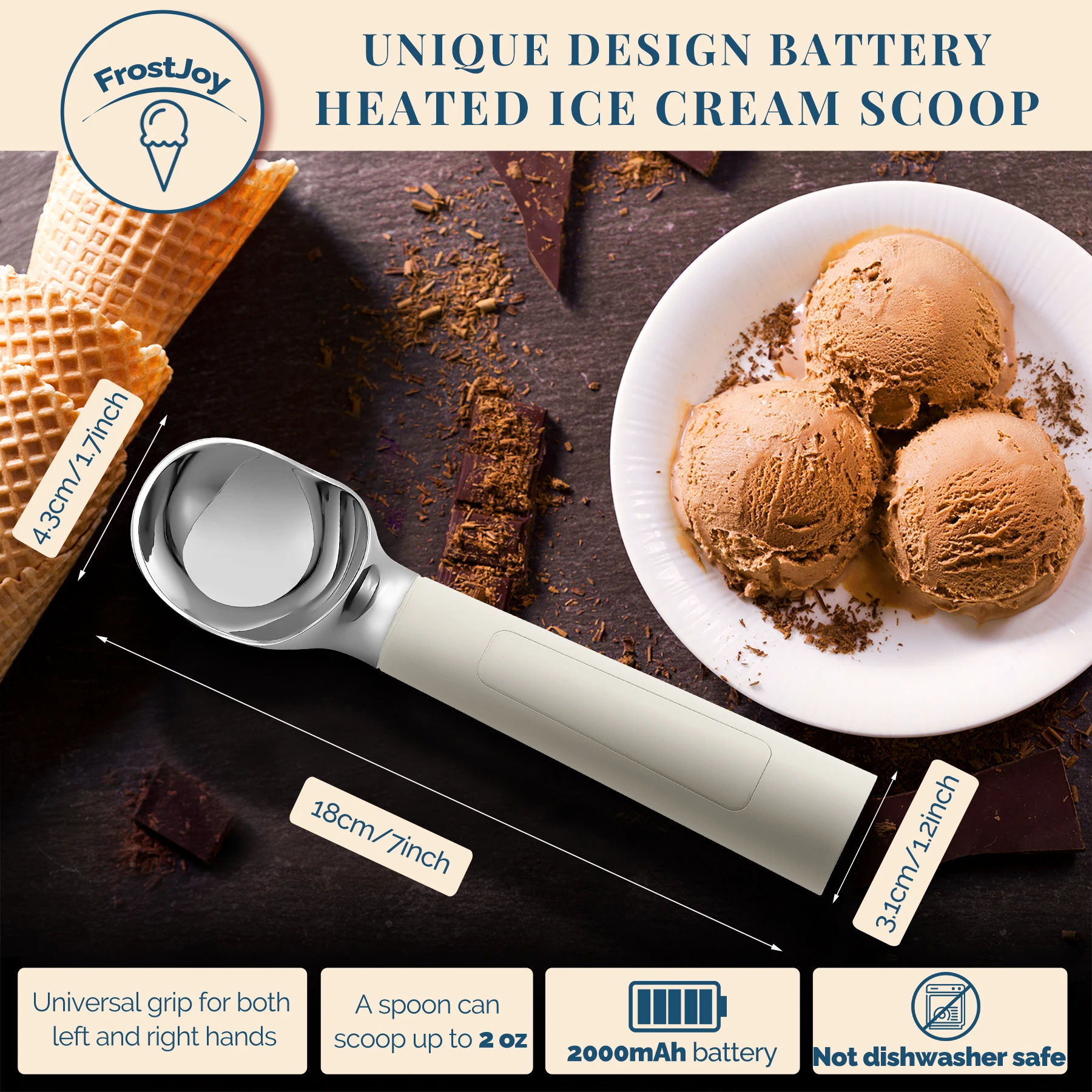 Handheld Heated Ice Cream Scoop With LED Display Electric Self Warming Scooper for Hard Ice Cream Dessert Home Kitchen Gadgets
Handheld Heated Ice Cream Scoop With LED Display Electric Self Warming Scooper for Hard Ice Cream Dessert Home Kitchen Gadgets