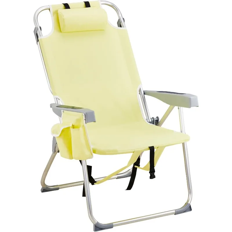 Backpack Beach Chair, 5 Level Adjustable Positions Beach Chair with Back Storage Bag, Cooler Pouch and Side Bags for Bea
Backpack Beach Chair, 5 Level Adjustable Positions Beach Chair with Back Storage Bag, Cooler Pouch and Side Bags for Bea