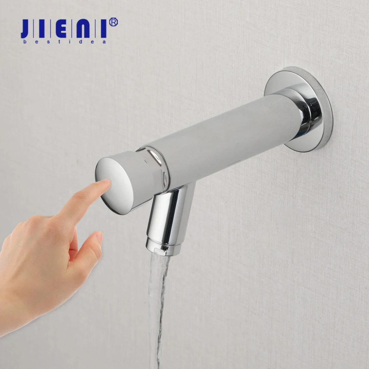 JIENI водосберегающий смеситель с задержкой времени, настенный смеситель для ванной комнаты, хромированный самозакрывающийся одиночный кран для холодной раковины для дома или общественного класса
JIENI водосберегающий смеситель с задержкой времени, настенный смеситель для ванной комнаты, хромированный самозакрывающийся одиночный кран для холодной раковины для дома или общественного класса