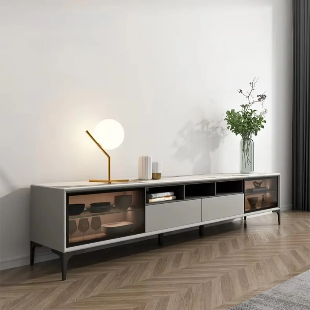 Мебель для гостиной от фабрики OKF: Тумба под телевизор с LED-подсветкой и дверцами из закаленного стекла, простой дизайн, прямые продажи.
Мебель для гостиной от фабрики OKF: Тумба под телевизор с LED-подсветкой и дверцами из закаленного стекла, простой дизайн, прямые продажи.