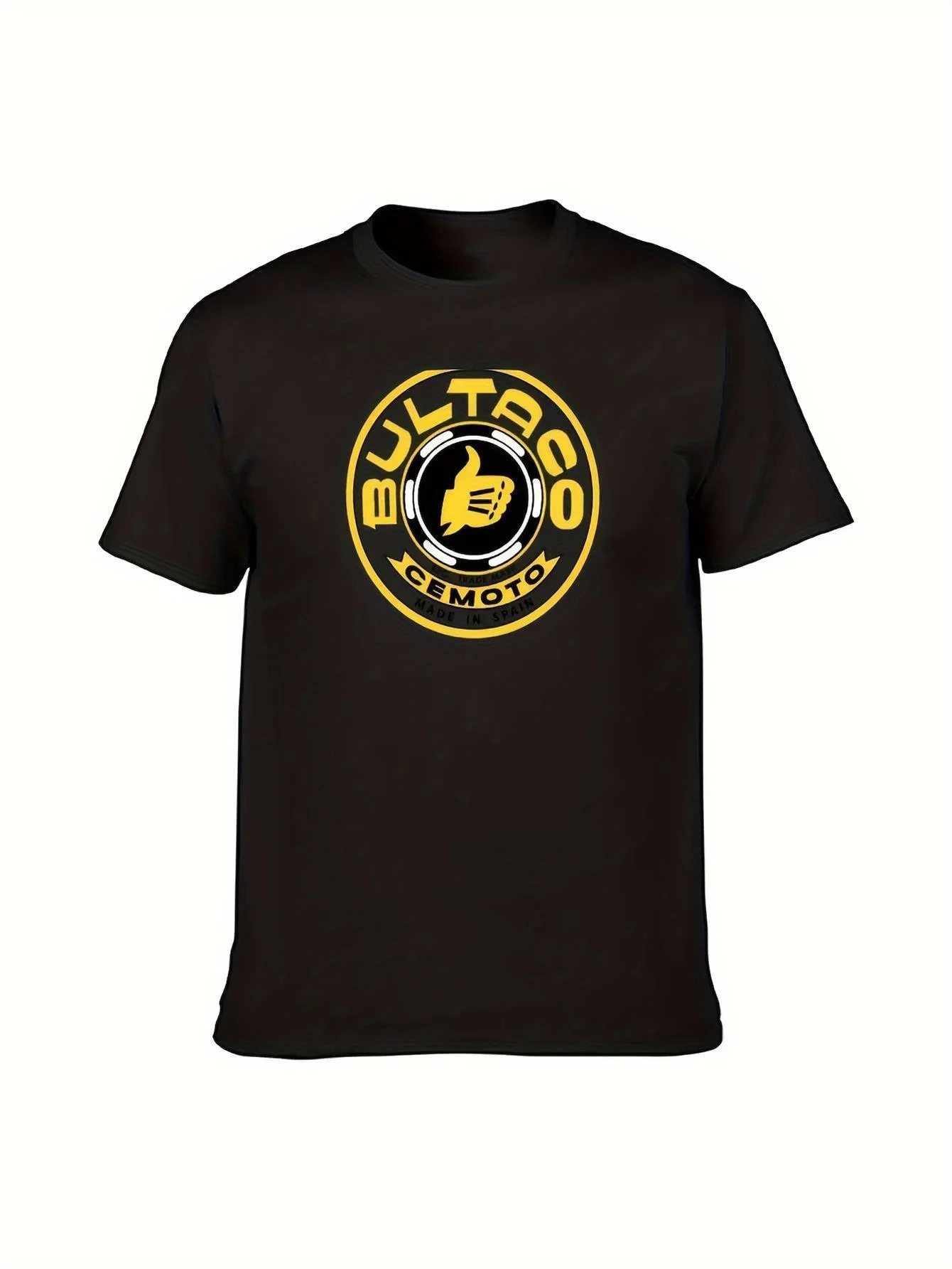 Bultaco Cemoto YELLOW T-Shirt, 100% Cotton, Casual Crew Neck, Short Sleeve, Geometric Pattern, All-Season Knit Fabric Top
Bultaco Cemoto YELLOW T-Shirt, 100% Cotton, Casual Crew Neck, Short Sleeve, Geometric Pattern, All-Season Knit Fabric Top