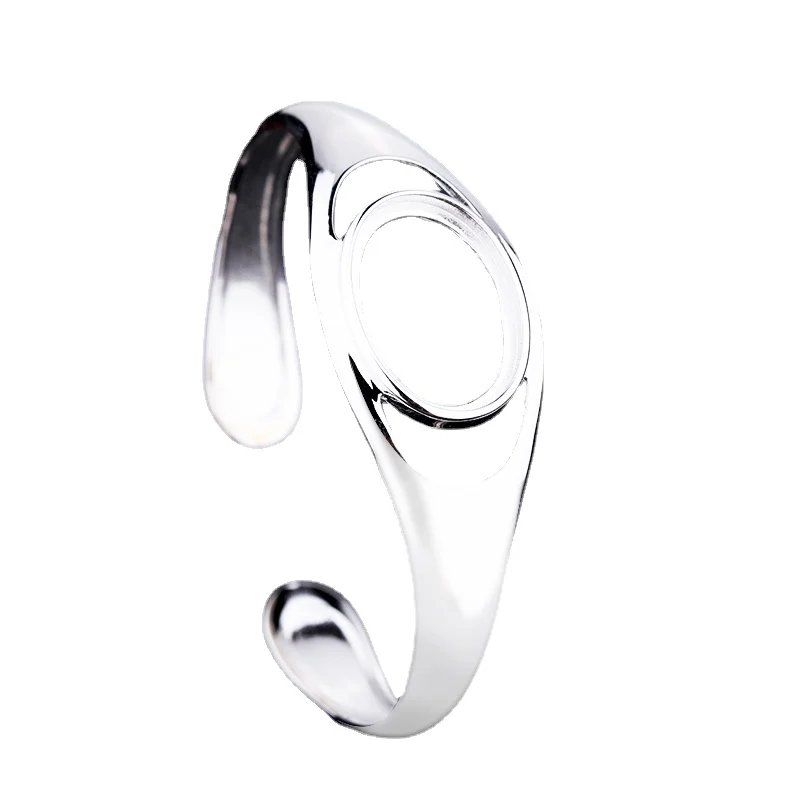 925 Sterling Silver Women Bangles 16X22mm Oval Cabochon Semi Mount Bracelet Gemstone Setting
925 Sterling Silver Women Bangles 16X22mm Oval Cabochon Semi Mount Bracelet Gemstone Setting