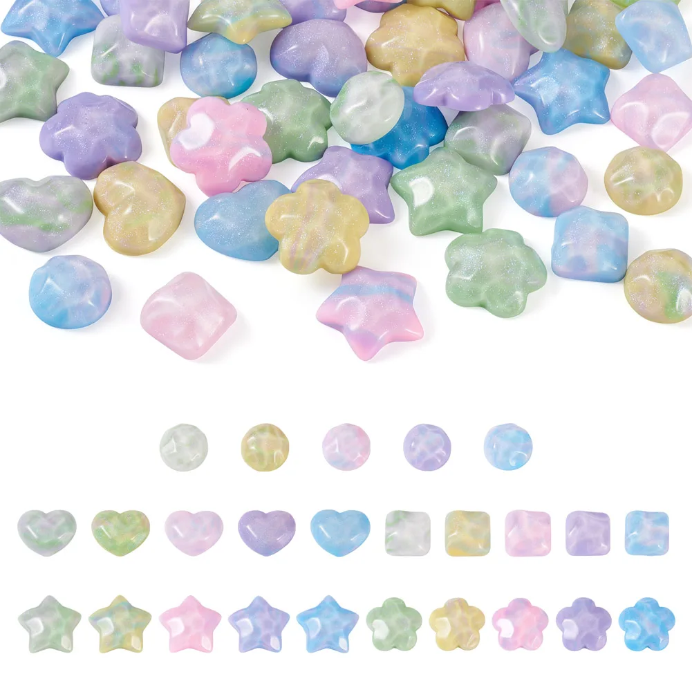 50Pcs Cute Colorful Star Flower Heart Flat Back Resin Cabochons Earrings Hair Clips DIY Jewelry Craft Decoration Accessories
50Pcs Cute Colorful Star Flower Heart Flat Back Resin Cabochons Earrings Hair Clips DIY Jewelry Craft Decoration Accessories