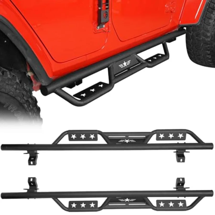 JL Running Boards for 2018-2026 Jeep Wrangler JL Unlimited: 4-door tubular rock slider rails, heavy-duty steel, black, 6.3 drop
JL Running Boards for 2018-2026 Jeep Wrangler JL Unlimited: 4-door tubular rock slider rails, heavy-duty steel, black, 6.3 drop