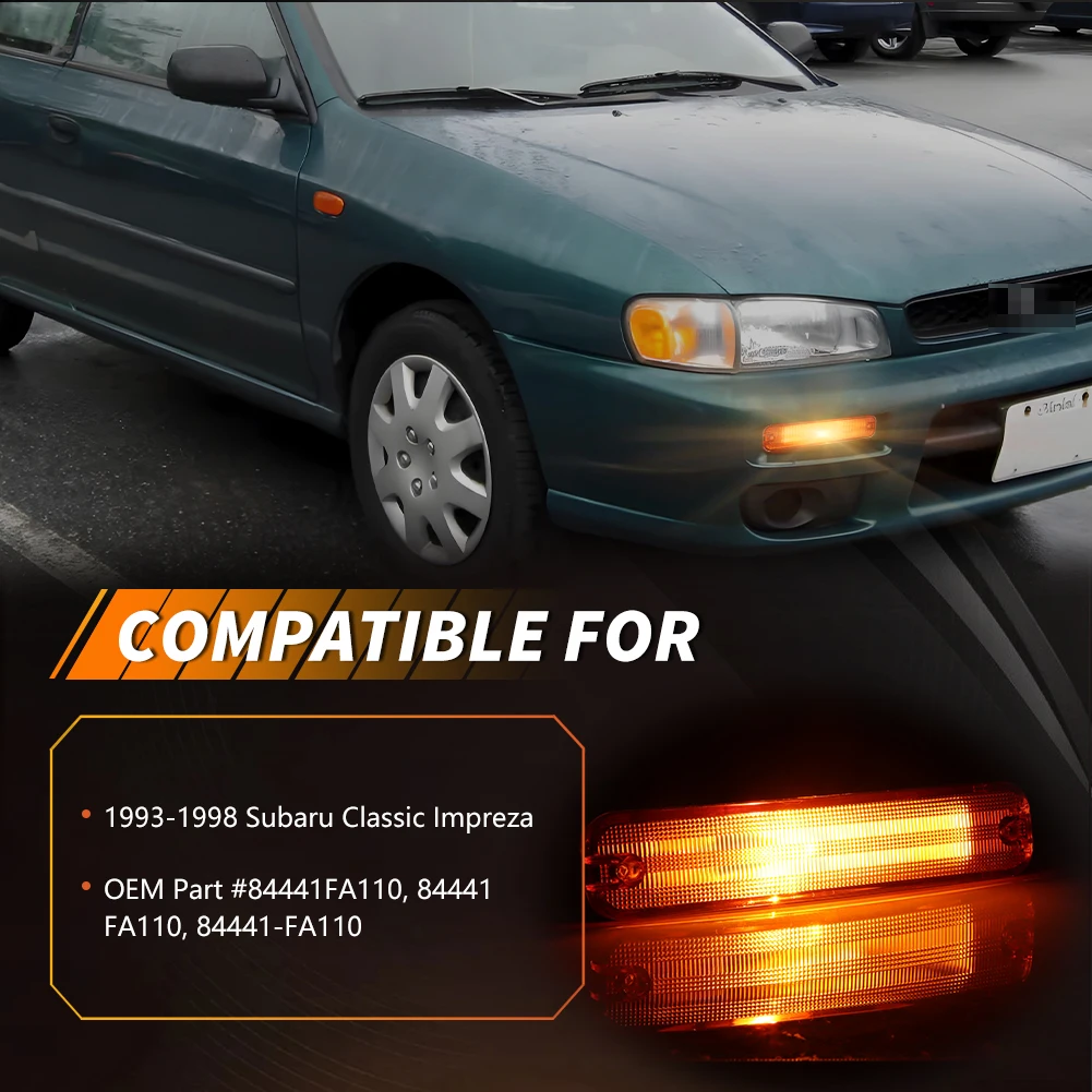 2PCS For 1993 1994 1995 1996 1997 1998 Subaru Impreza Classic Front Bumper Turn Signal Light DRL Parking Light W/Halogen Lamp
2PCS For 1993 1994 1995 1996 1997 1998 Subaru Impreza Classic Front Bumper Turn Signal Light DRL Parking Light W/Halogen Lamp