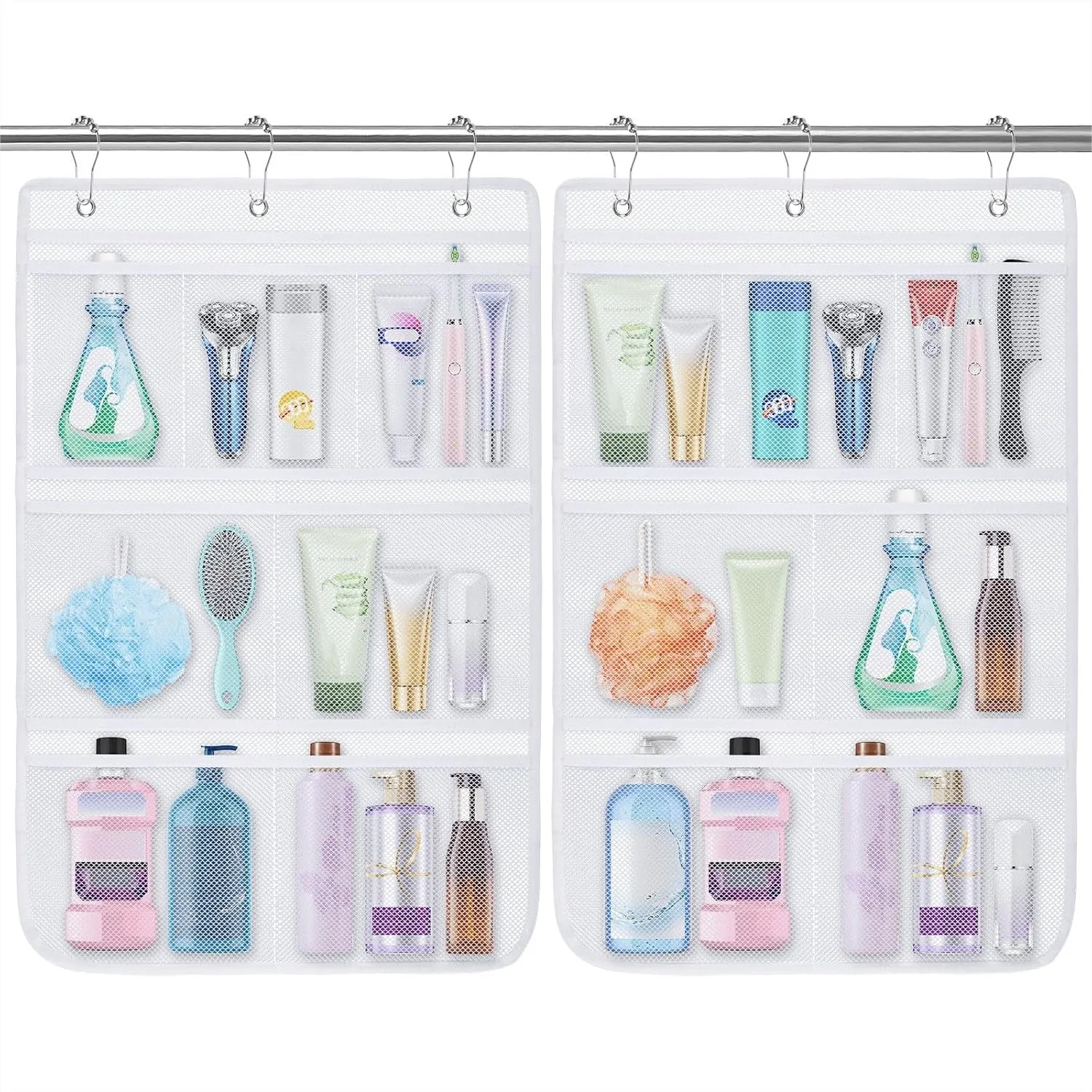 2 Pack Mesh Shower Caddy Hanging Organizer with 7 Pockets, Quick Dry Bathroom Storage for Travel and Dorm
2 Pack Mesh Shower Caddy Hanging Organizer with 7 Pockets, Quick Dry Bathroom Storage for Travel and Dorm