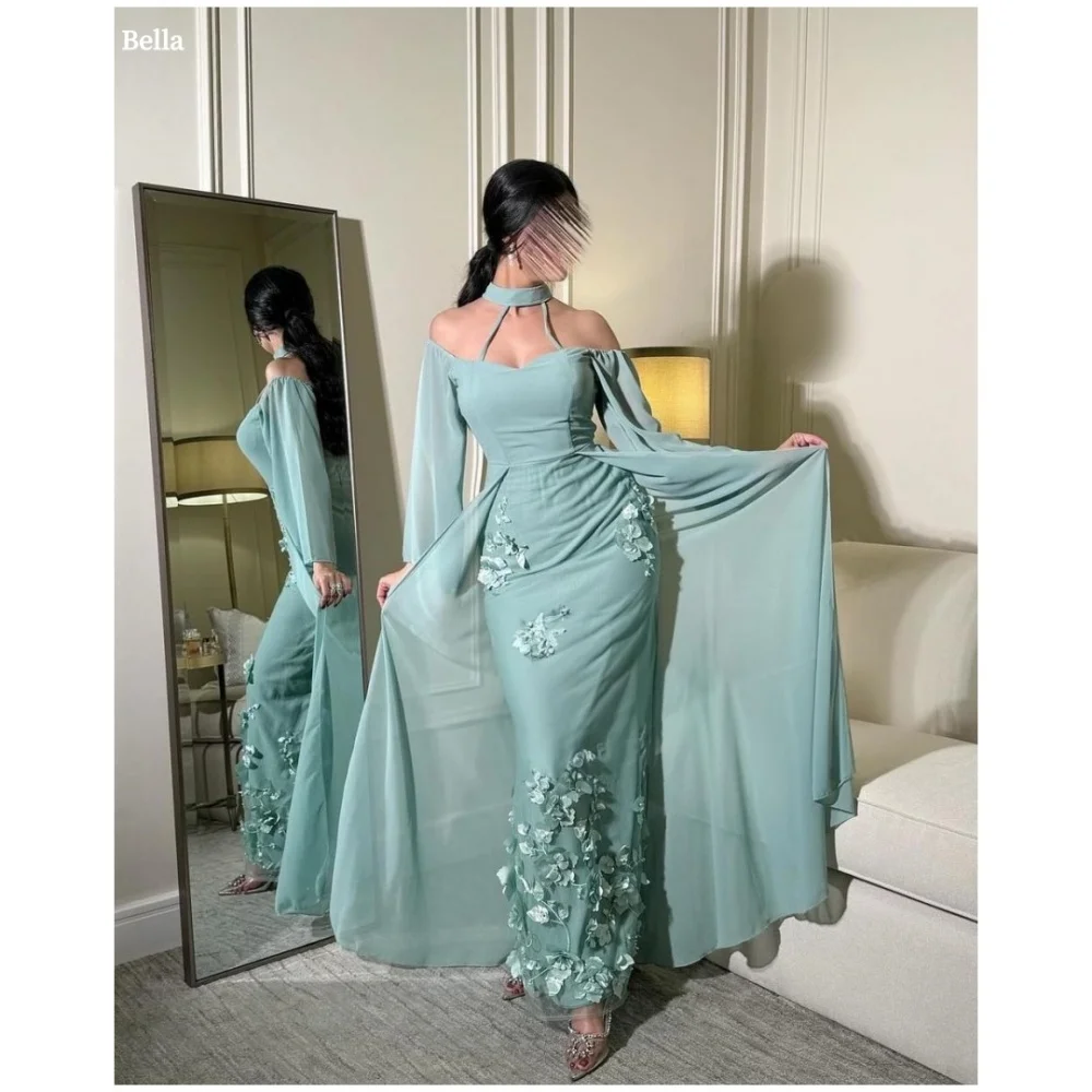 Bella Customized Green Appliques Mermaid One Shoulder robes de soirée Long Sleeves Party Dresses Ankle-Length Prom Dress 2025
Bella Customized Green Appliques Mermaid One Shoulder robes de soirée Long Sleeves Party Dresses Ankle-Length Prom Dress 2025
