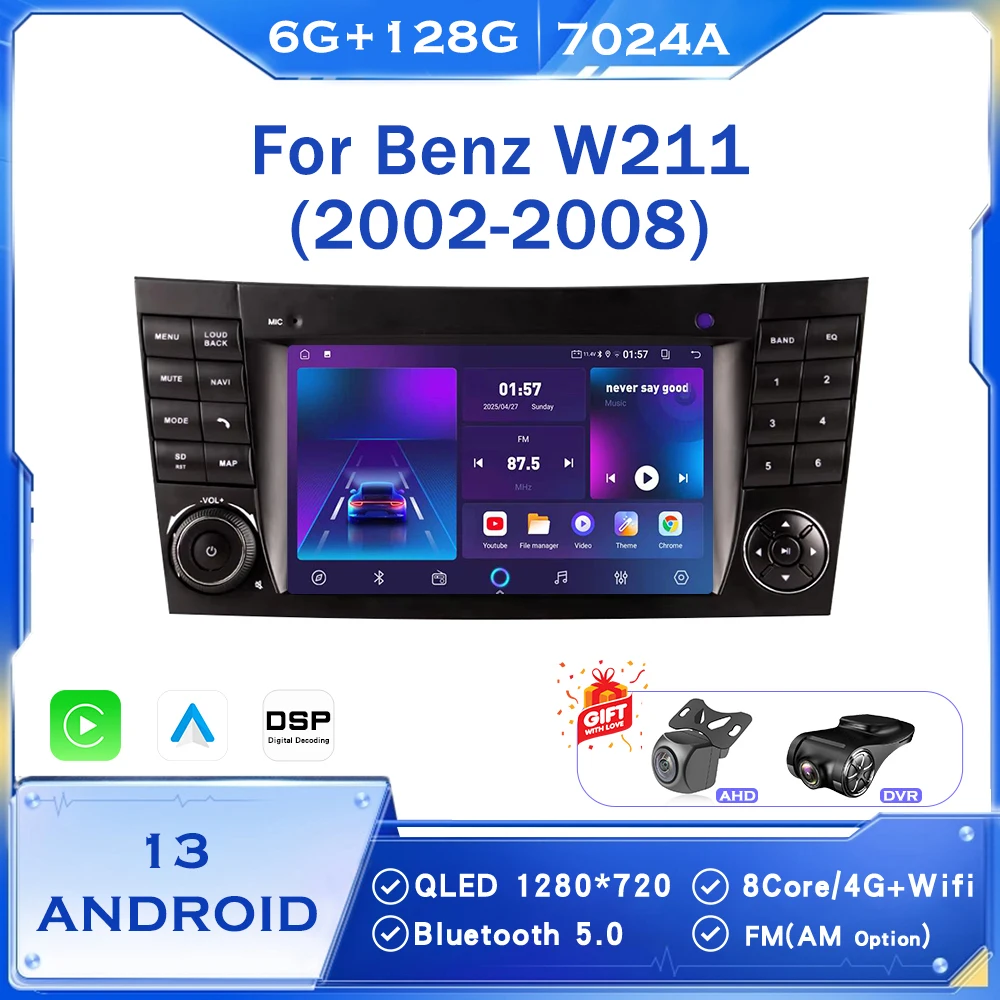 2din Android13 Car Radio Carplay for Mercedes Benz E-class W211 E200 E220 E300 E350 E240 E280 CLSCLASSW219 Multimedia Screen
2din Android13 Car Radio Carplay for Mercedes Benz E-class W211 E200 E220 E300 E350 E240 E280 CLSCLASSW219 Multimedia Screen