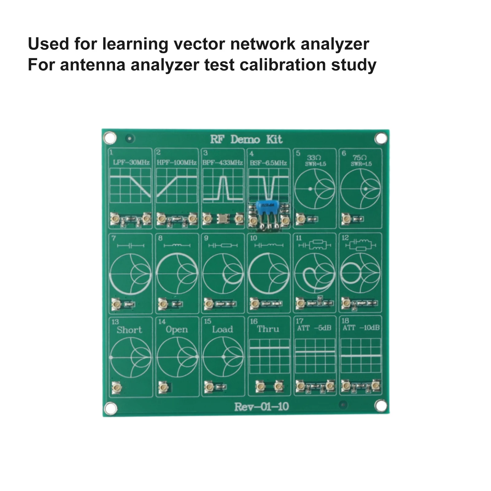 Filter Attenuator RF Demo Kit RF Test Board Vector Network Analyzer For VNA Test Measurement Tool Accessory Wholesale
Filter Attenuator RF Demo Kit RF Test Board Vector Network Analyzer For VNA Test Measurement Tool Accessory Wholesale