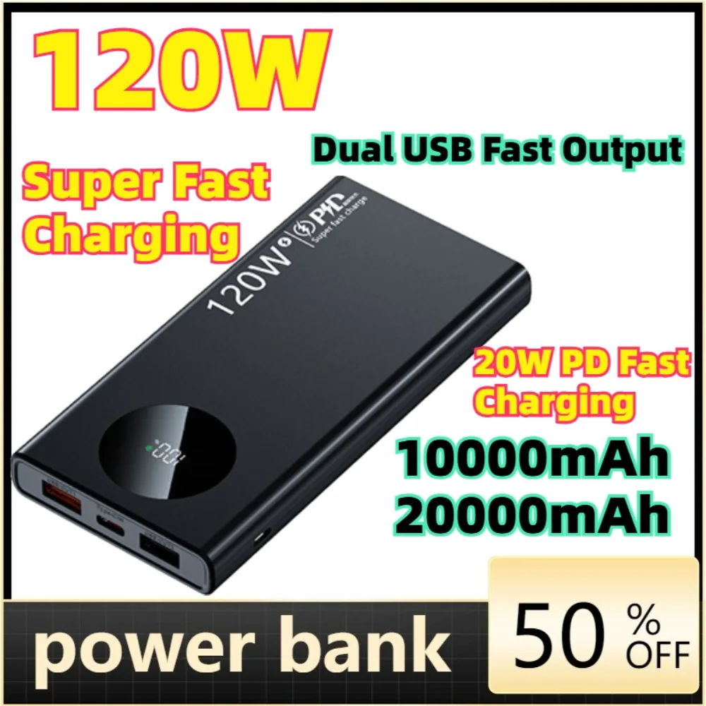 For iPhone Samsung Huawei xiaomi High Capacity Power Bank 120W Super Fast Charging Powerbank Portable Battery Charger 20000mAh
For iPhone Samsung Huawei xiaomi High Capacity Power Bank 120W Super Fast Charging Powerbank Portable Battery Charger 20000mAh