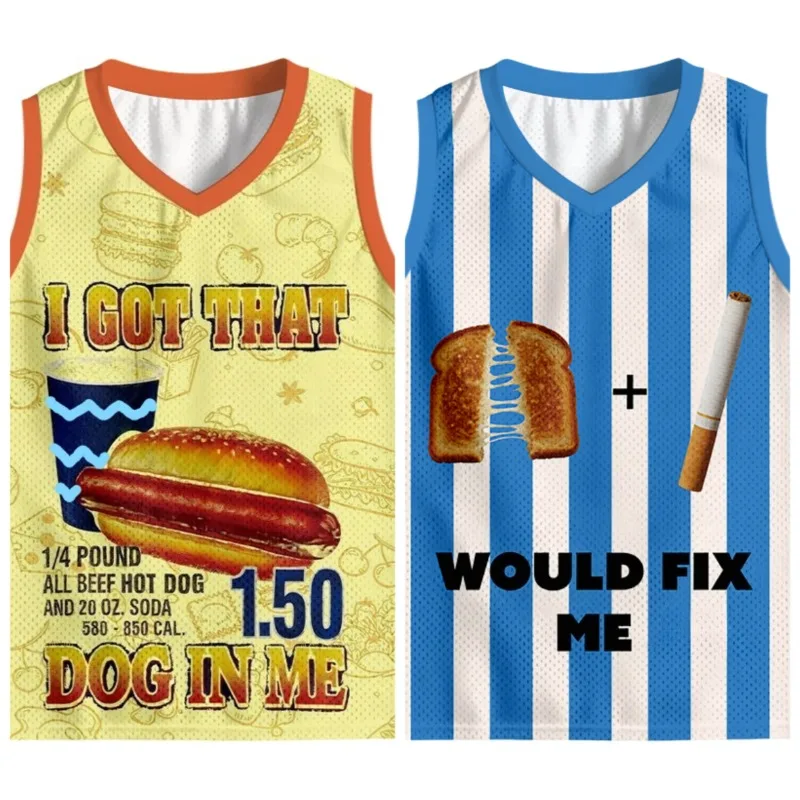 Summer Breathable Food Meme Hot Dog Cheese Toast Print Children's Adult Parent-child Couple Sports Casual Basketball Jersey Vest
Summer Breathable Food Meme Hot Dog Cheese Toast Print Children's Adult Parent-child Couple Sports Casual Basketball Jersey Vest