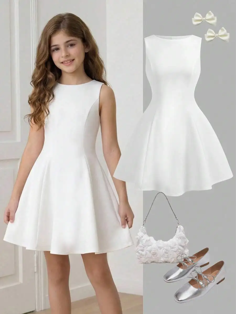 Elegant White A-Line Sleeveless Dress For Formal Evening Cocktail Party Wedding
Elegant White A-Line Sleeveless Dress For Formal Evening Cocktail Party Wedding