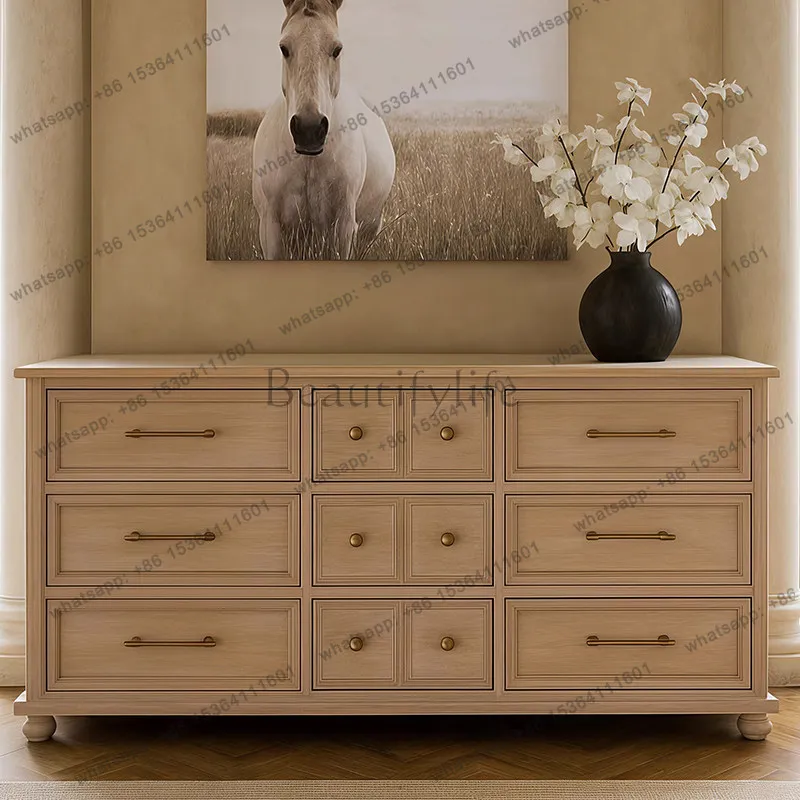 French solid wood bedroom chest of drawers retro medieval style storage porch cabinet
French solid wood bedroom chest of drawers retro medieval style storage porch cabinet