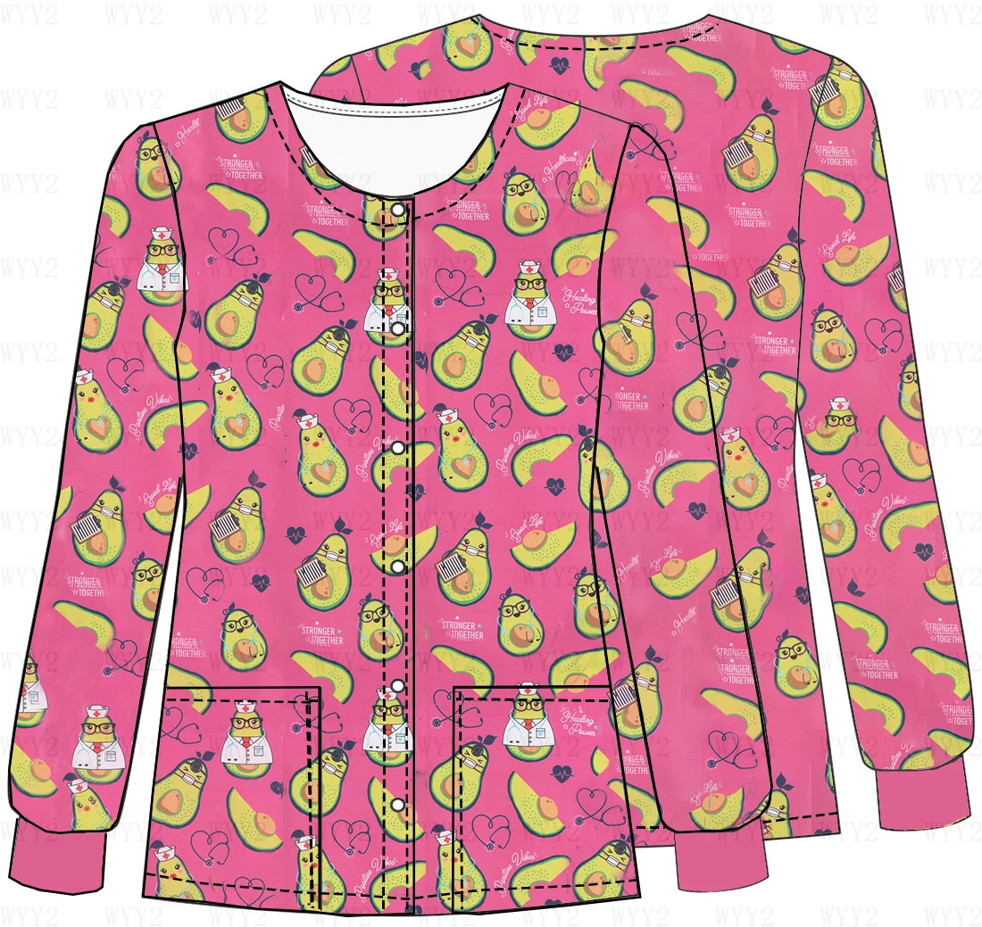 2023 New Warm Women's Cute Vintage Pattern Printing Women's 2 Pockets Long Sleeve Scrub Jacket Ladies Autumn Winter Workwear
2023 New Warm Women's Cute Vintage Pattern Printing Women's 2 Pockets Long Sleeve Scrub Jacket Ladies Autumn Winter Workwear