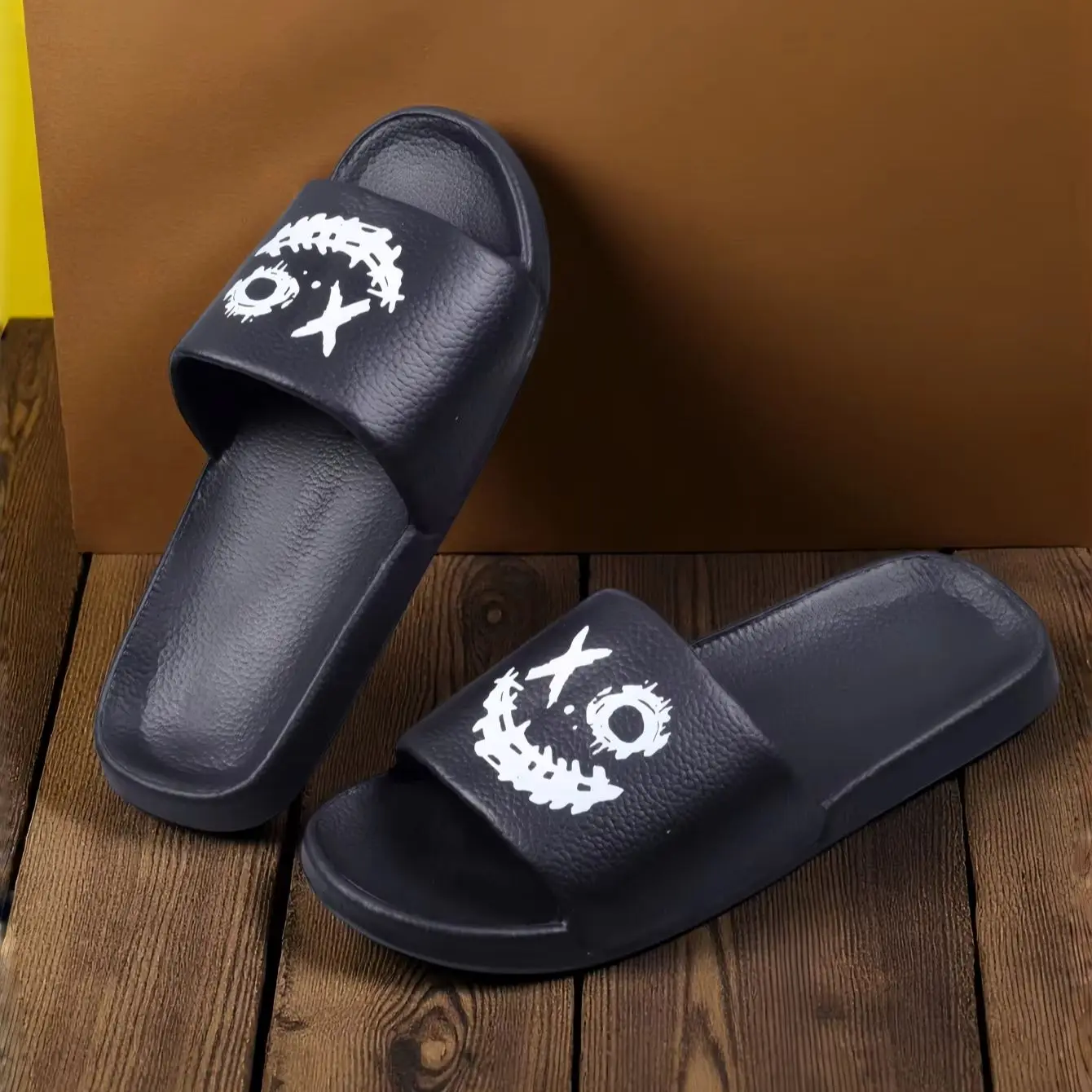 Unisex Black Trendy Xo Smiley Face Print Eva Soft-Soled Casual Comfortable Slide Sandals for Indoor, Bathroom, Outdoor, Beach, and Vacation
Unisex Black Trendy Xo Smiley Face Print Eva Soft-Soled Casual Comfortable Slide Sandals for Indoor, Bathroom, Outdoor, Beach, and Vacation