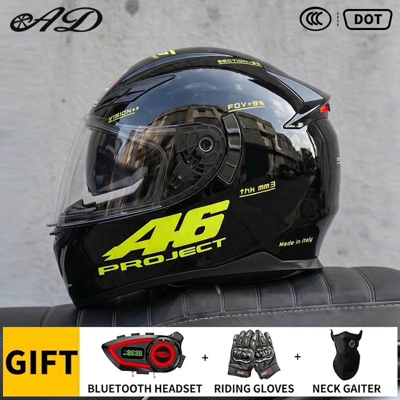 Best Seller LED Tail Light Motorcycle Helmets Dual Lens Helmet with Bluetooth Glove Three Piece Set Cycling DOT Safety Helmet
Best Seller LED Tail Light Motorcycle Helmets Dual Lens Helmet with Bluetooth Glove Three Piece Set Cycling DOT Safety Helmet