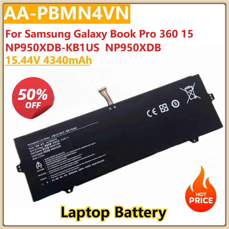 15.44V 4340mAh AA-PBMN4VN Laptop Battery For Samsung Galaxy Book Pro 360 15 NP950XDB-KB1US NP950XDB NP950XDB-KA1US
15.44V 4340mAh AA-PBMN4VN Laptop Battery For Samsung Galaxy Book Pro 360 15 NP950XDB-KB1US NP950XDB NP950XDB-KA1US