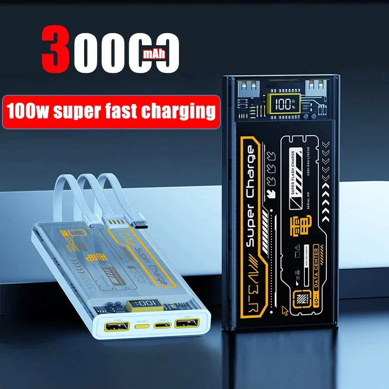 30000mAh 66w Mecha Power Bank Large Capacity Phone Charger Ultra Thin Transparent Portable Fast Charge For Iphone Huawei Xiaomi
30000mAh 66w Mecha Power Bank Large Capacity Phone Charger Ultra Thin Transparent Portable Fast Charge For Iphone Huawei Xiaomi
