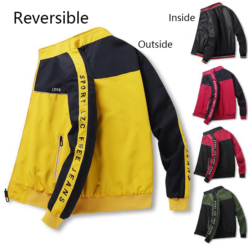 Men’s Windbreaker Casual Reversible Jacket Male Outdoor Sports Coat Spring Autumn Contrast Color Bomber Coats Men Clothing
Men’s Windbreaker Casual Reversible Jacket Male Outdoor Sports Coat Spring Autumn Contrast Color Bomber Coats Men Clothing