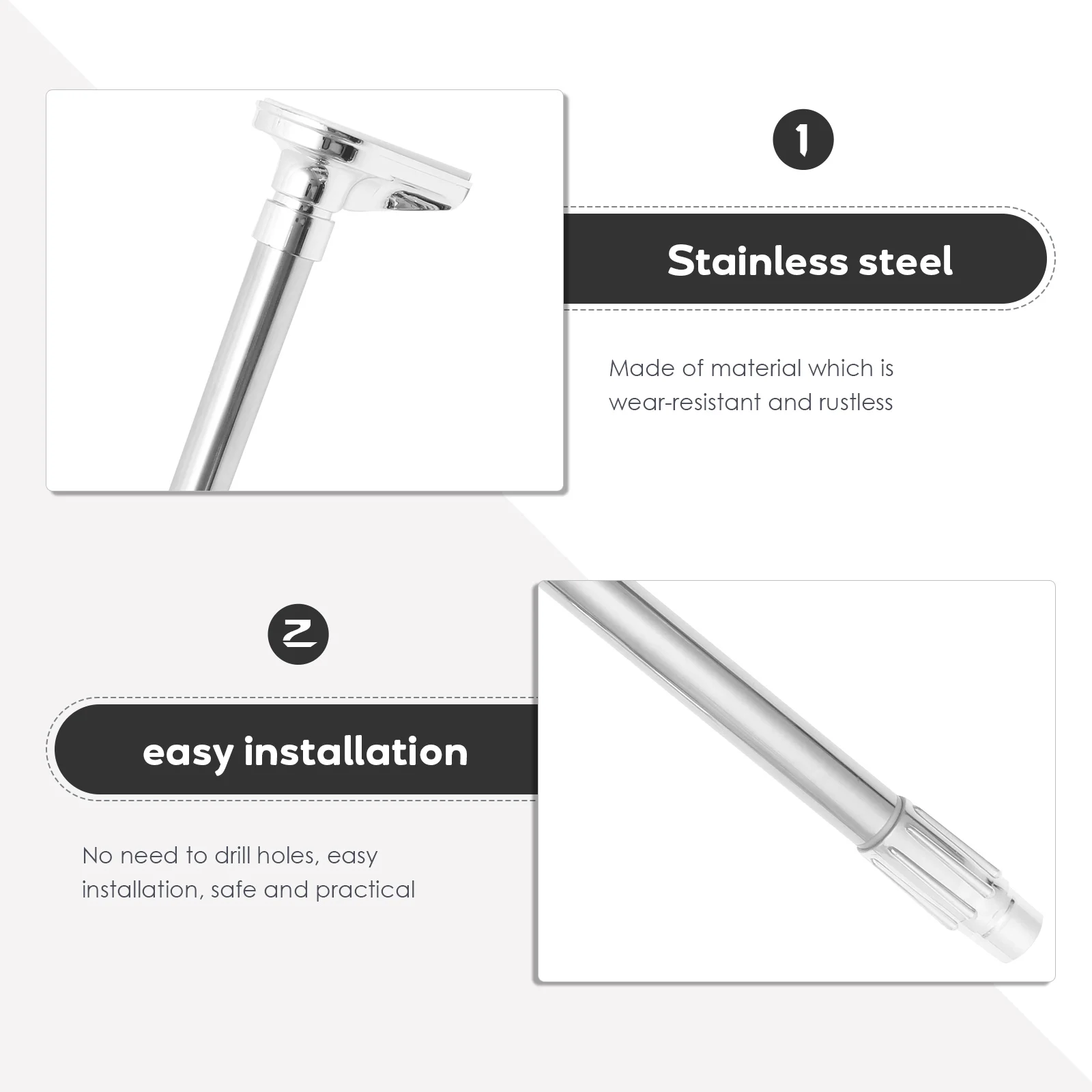 Rotatable Telescopic Shower Curtain Rod 50-80cm Wear-Resistant Rustless No Punching Easy Installation Household Clothes Drying
Rotatable Telescopic Shower Curtain Rod 50-80cm Wear-Resistant Rustless No Punching Easy Installation Household Clothes Drying