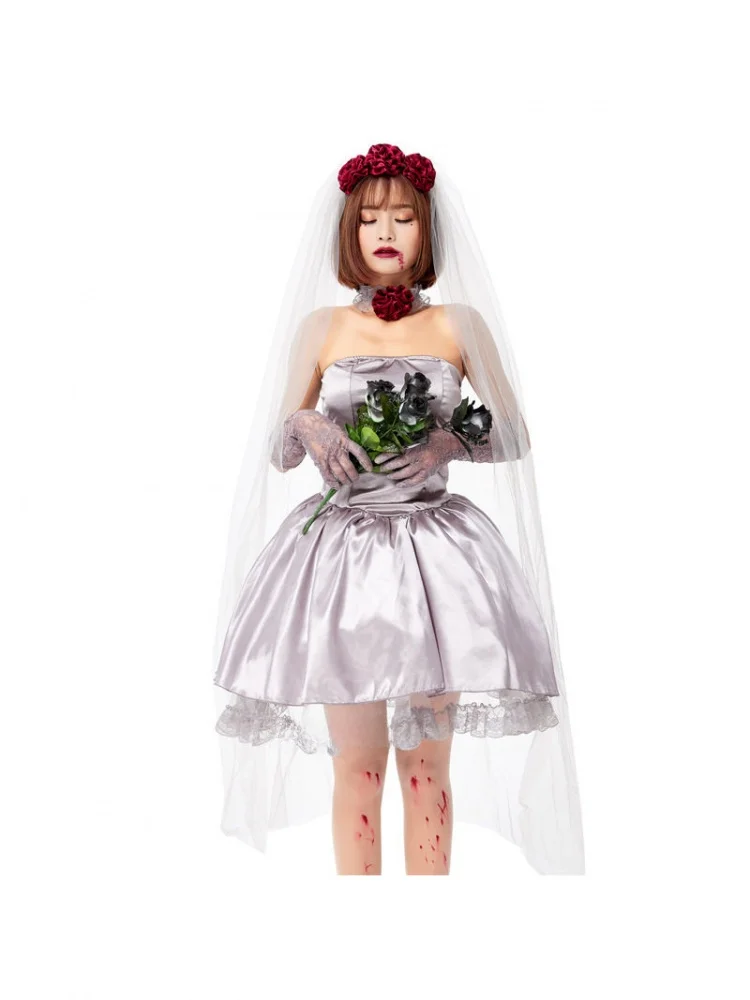 Adult loween Bride Rose Ghost Wedding Cosplay Performance Costume Women's Traditional Chinese Stage Costume
Adult loween Bride Rose Ghost Wedding Cosplay Performance Costume Women's Traditional Chinese Stage Costume