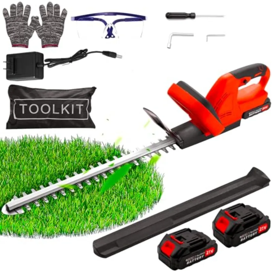 Garden hedge trimming: 21V cordless trimmer, lithium-ion, black/grey, 500W power with 51cm cutting length and dual 1500mAh batt
Garden hedge trimming: 21V cordless trimmer, lithium-ion, black/grey, 500W power with 51cm cutting length and dual 1500mAh batt