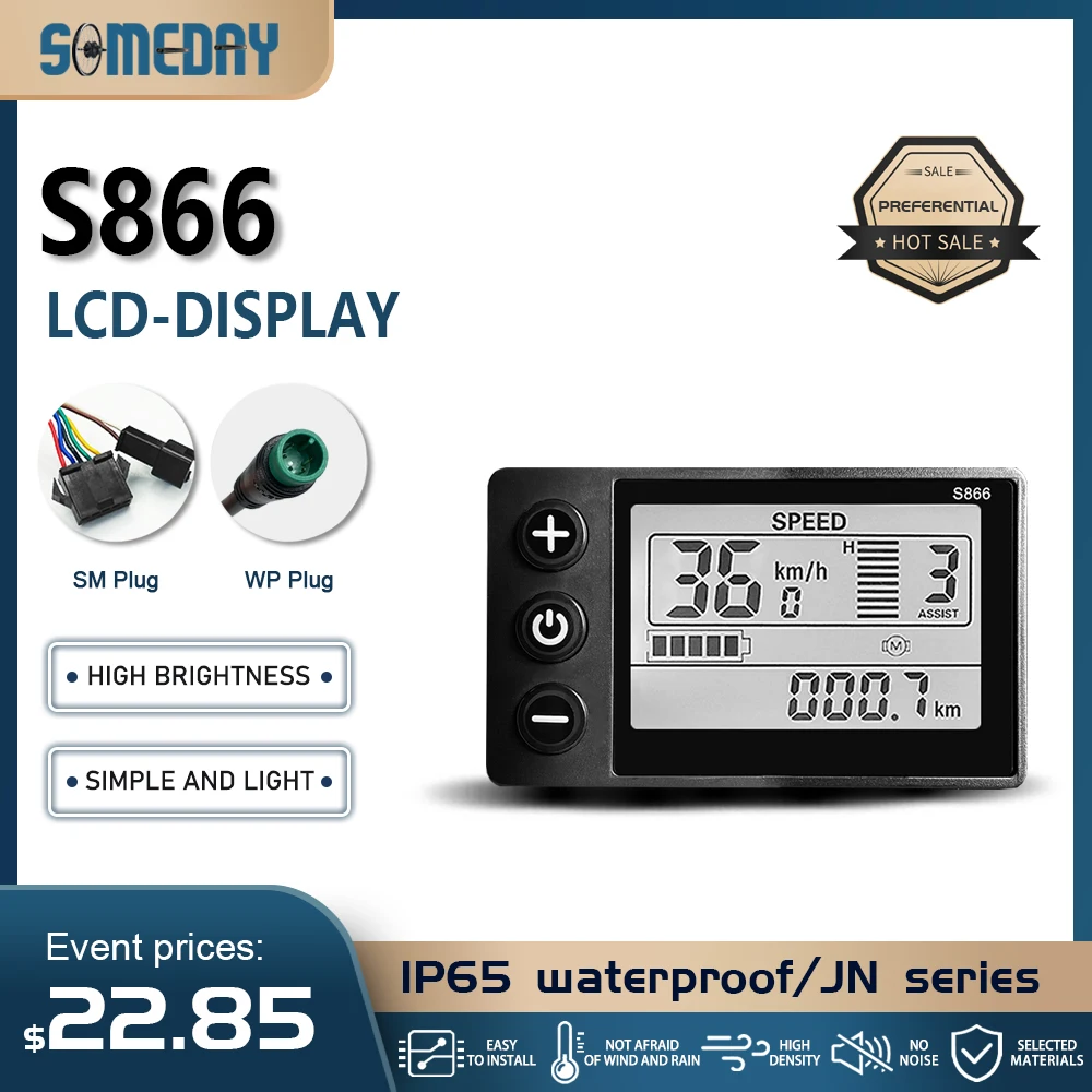 LCD S866 Display with SM/Waterproof Plug 24-60V For Electric Scooter Motor Controller Display Electric Bicycle Accessories
LCD S866 Display with SM/Waterproof Plug 24-60V For Electric Scooter Motor Controller Display Electric Bicycle Accessories
