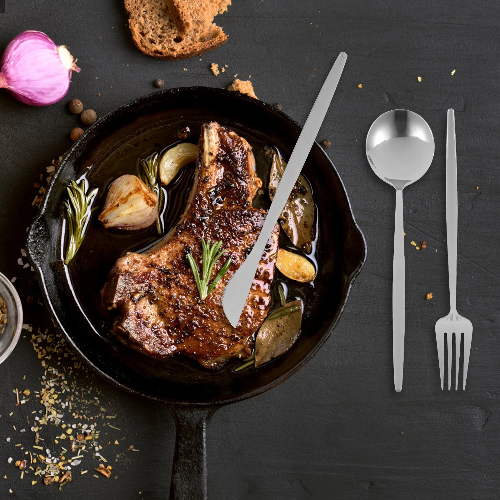 Portable Western Food Set Stainless Steel Forks Cutlery Spoon Eating Utensils and Stainlless Tableware Metal Dinnerware Kit
Portable Western Food Set Stainless Steel Forks Cutlery Spoon Eating Utensils and Stainlless Tableware Metal Dinnerware Kit
