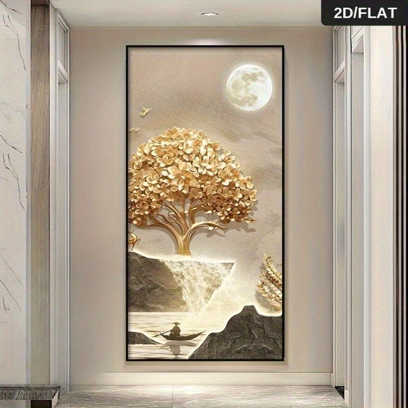 2D Flat Modern Abstract Golden Tree & Full Moon Canvas Wall Art Unframed Minimalist Landscape Canvas Print for Living Room Decor
2D Flat Modern Abstract Golden Tree & Full Moon Canvas Wall Art Unframed Minimalist Landscape Canvas Print for Living Room Decor