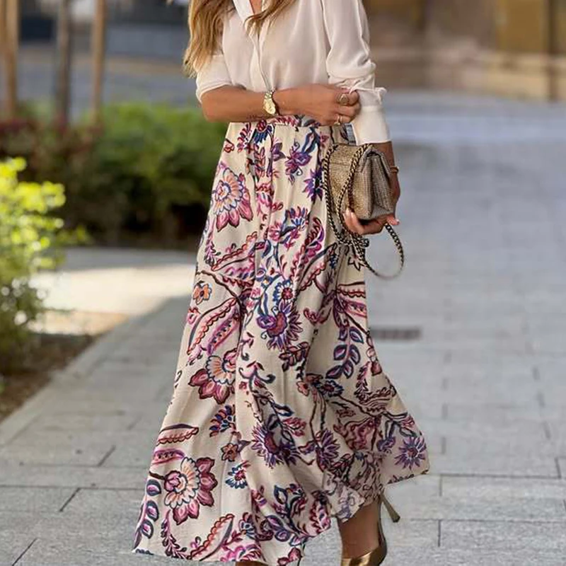 Spring Summer Women Party Bohemian Skirt Fashion High Waist Pattern Print Half Skirts Leisure Pleated High Slit Commuting Skirts
Spring Summer Women Party Bohemian Skirt Fashion High Waist Pattern Print Half Skirts Leisure Pleated High Slit Commuting Skirts