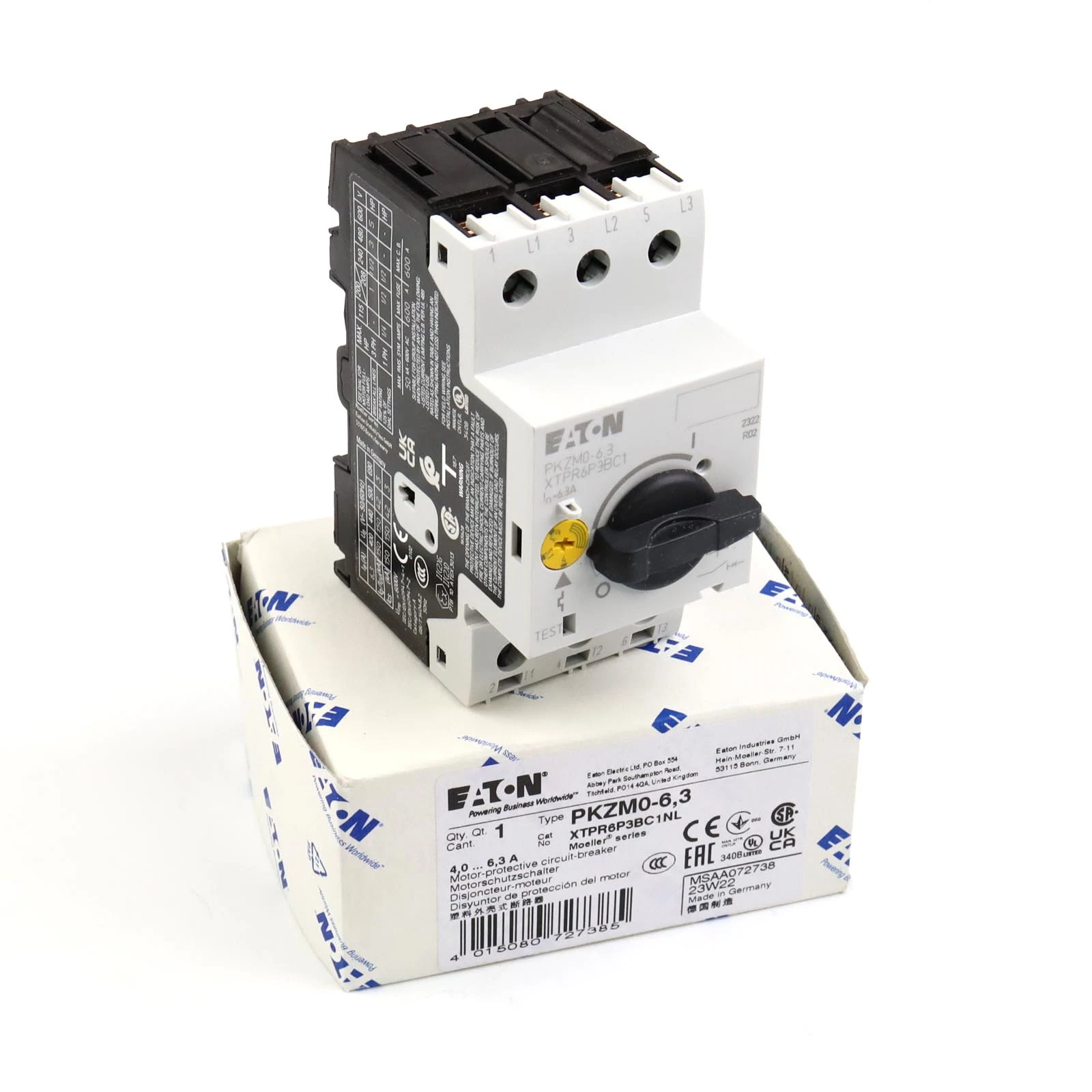 PKZM0-6,3 - 072738 PKZM0-6,3 72738 circuit-breaker, 2.2 kW, 4 - 6.3 A, Screw terminals
PKZM0-6,3 - 072738 PKZM0-6,3 72738 circuit-breaker, 2.2 kW, 4 - 6.3 A, Screw terminals