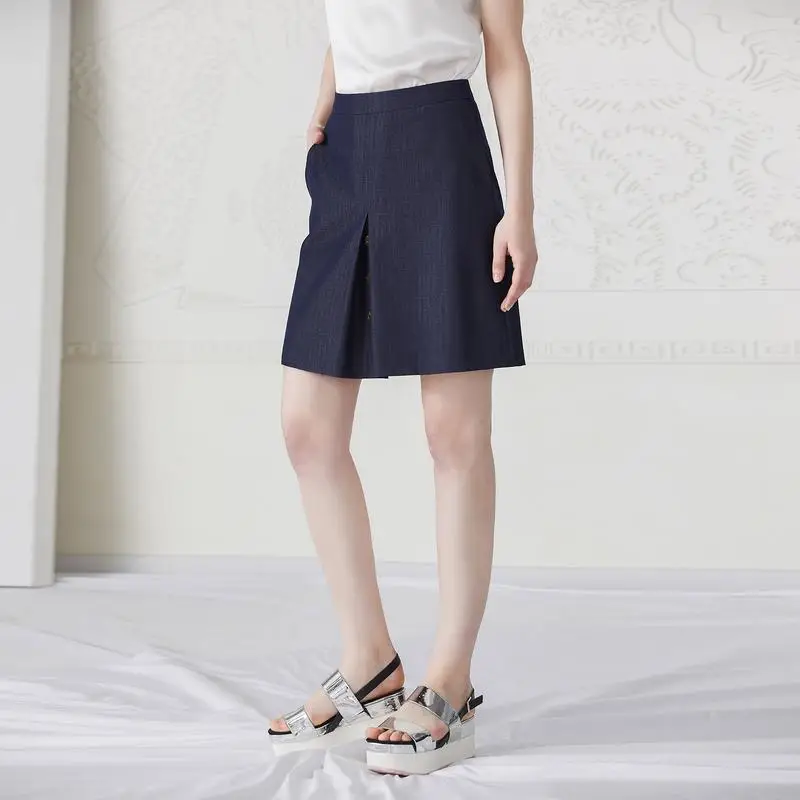 Slimming High Waist A-Line Skirt Denim Blue Women's Fashion Commute Style Short Length Polyester Blend Skirt
Slimming High Waist A-Line Skirt Denim Blue Women's Fashion Commute Style Short Length Polyester Blend Skirt