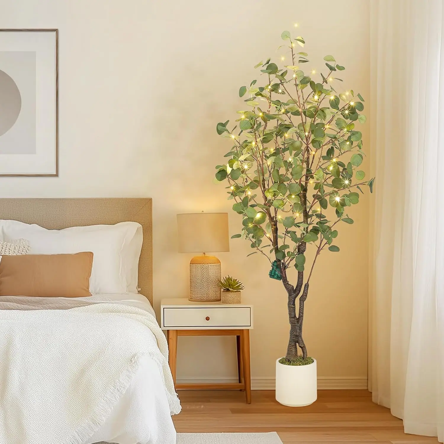 Pre-Lit Artificial Eucalyptus Tree - Warm White LEDs & Ceramic Planter, Realistic PE Blend for Living Room, Instant Holiday Dec
Pre-Lit Artificial Eucalyptus Tree - Warm White LEDs & Ceramic Planter, Realistic PE Blend for Living Room, Instant Holiday Dec