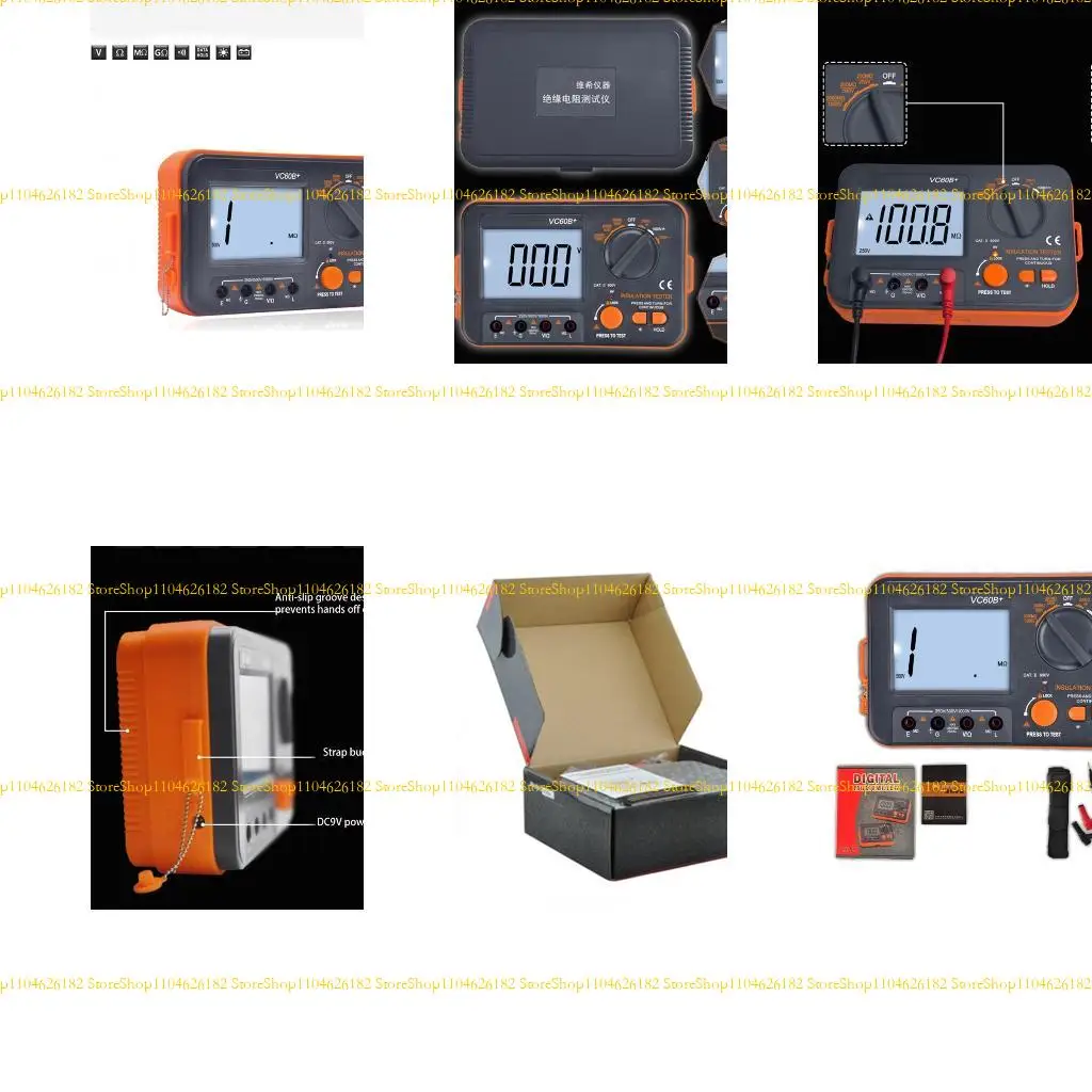 Q2Q4 VC60B+ Digital Insulation Resistance Tester DCV ACV Meter Megohmmeter Megohm with Test & Backlit Display Data Hold
Q2Q4 VC60B+ Digital Insulation Resistance Tester DCV ACV Meter Megohmmeter Megohm with Test & Backlit Display Data Hold