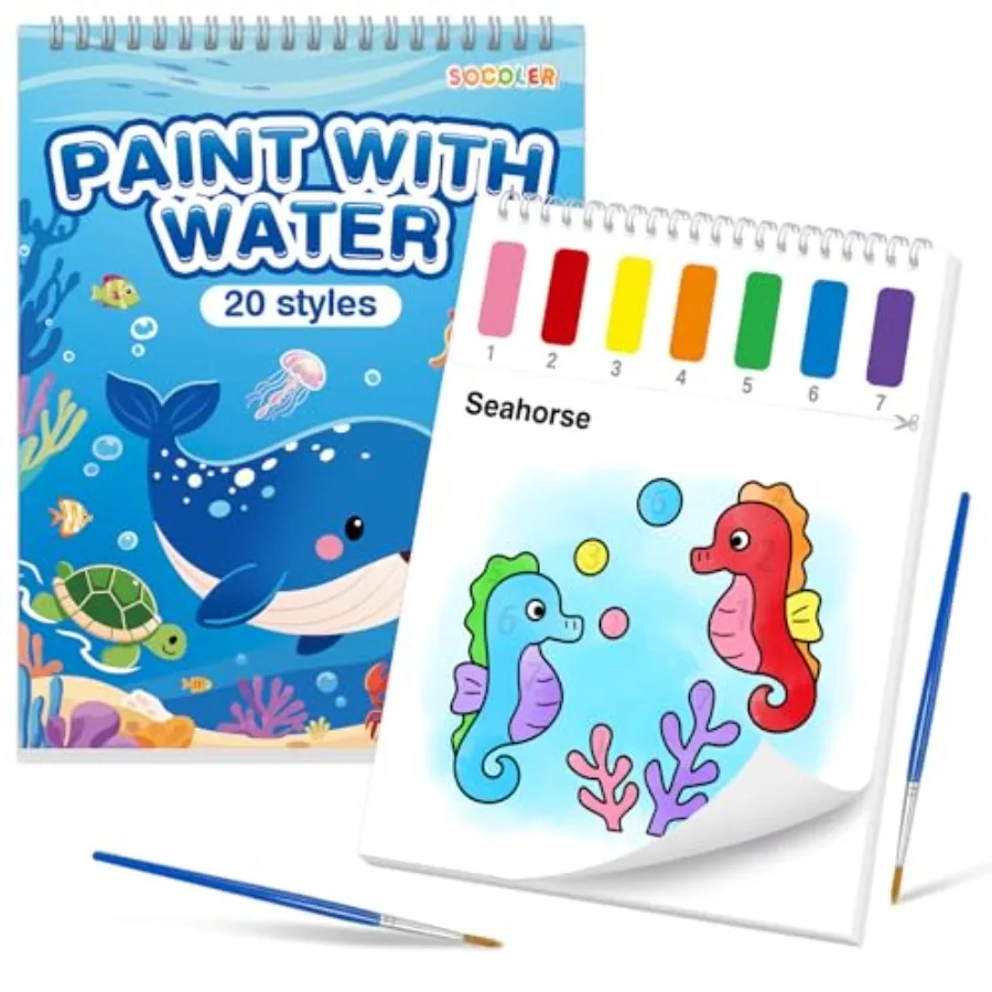 Paint with Water Coloring Books for Toddlers, Theme Mess Free Watercolor Painting Papers for Water Color Paint Kit Art Craft Gi
Paint with Water Coloring Books for Toddlers, Theme Mess Free Watercolor Painting Papers for Water Color Paint Kit Art Craft Gi