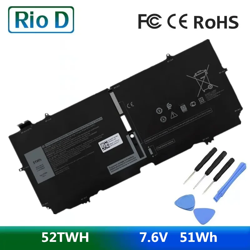 New 52TWH 51Wh 7.6V Laptop Battery For Dell XPS 13 7390 2-in-1 13-7390-D1505TB D1505TW D1805S D1905S D1705TW D1605W Series
New 52TWH 51Wh 7.6V Laptop Battery For Dell XPS 13 7390 2-in-1 13-7390-D1505TB D1505TW D1805S D1905S D1705TW D1605W Series