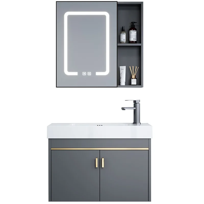 Space aluminum small apartment bathroom cabinet combination bathroom ceramic integrated washbasin cabinet cross-border
Space aluminum small apartment bathroom cabinet combination bathroom ceramic integrated washbasin cabinet cross-border