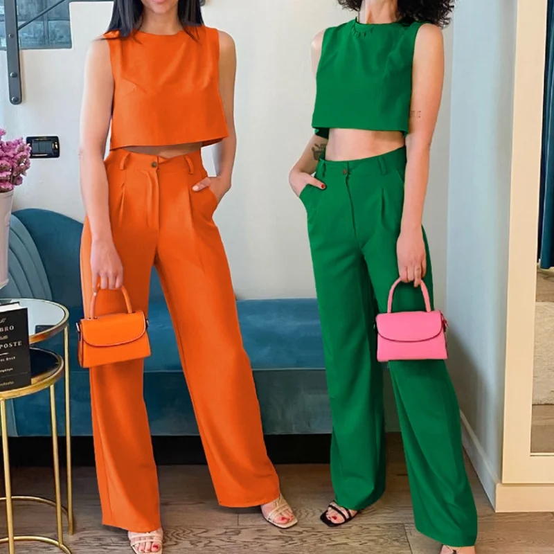 2023 Summer Linen Long Pants Sets Women Pajamas 2 Piece 2023 Vacation O-Neck Solid Crop Tops Casual Wide Leg Pants Suits Outfits
2023 Summer Linen Long Pants Sets Women Pajamas 2 Piece 2023 Vacation O-Neck Solid Crop Tops Casual Wide Leg Pants Suits Outfits
