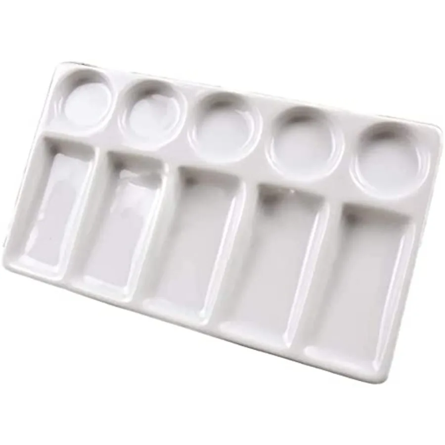 Watercolor Palette Tray 10 Wells White Rectangle Ceramic Artist Paint Palette Porcelain Watercolor Painting Palette for Waterco
Watercolor Palette Tray 10 Wells White Rectangle Ceramic Artist Paint Palette Porcelain Watercolor Painting Palette for Waterco
