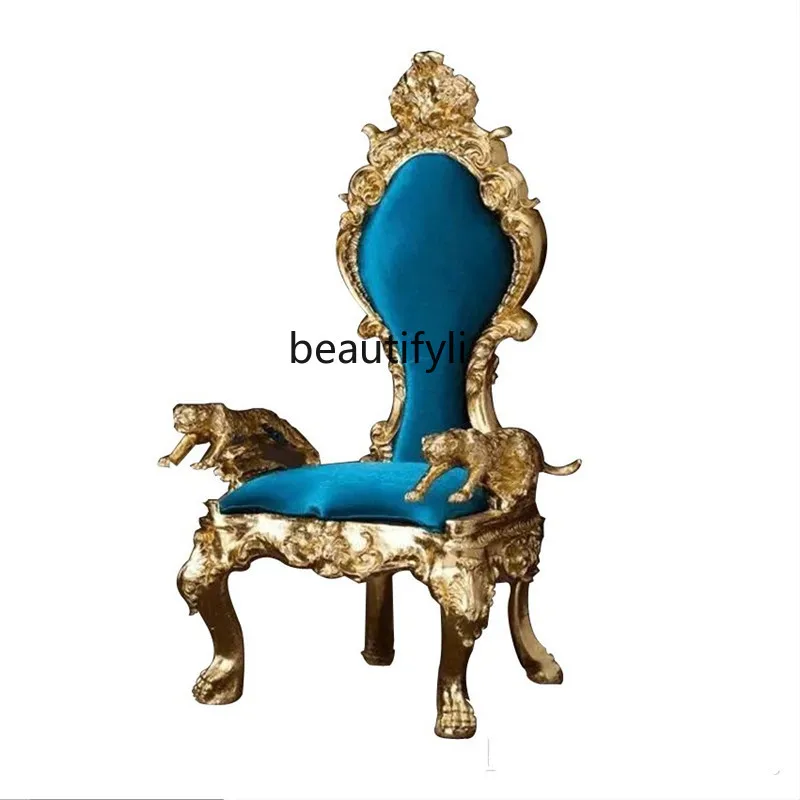 European image chair princess stool hotel lobby decoration high back dining chair high-end king throne
European image chair princess stool hotel lobby decoration high back dining chair high-end king throne