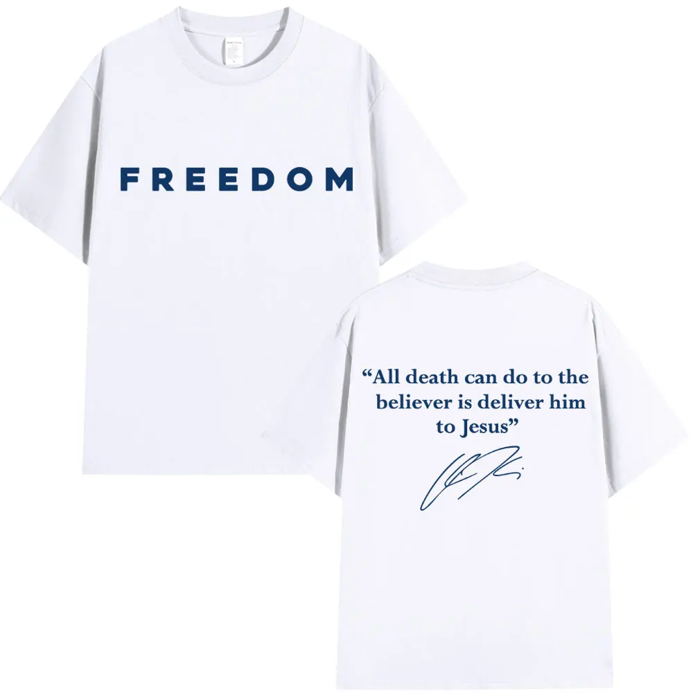 Классические футболки Charlie Kirk Freedom с цитатами для мужчин и женщин, модная футболка с рисунком в стиле Харадзюку, большие уютные хлопковые повседневные футболки с коротким рукавом
Классические футболки Charlie Kirk Freedom с цитатами для мужчин и женщин, модная футболка с рисунком в стиле Харадзюку, большие уютные хлопковые повседневные футболки с коротким рукавом