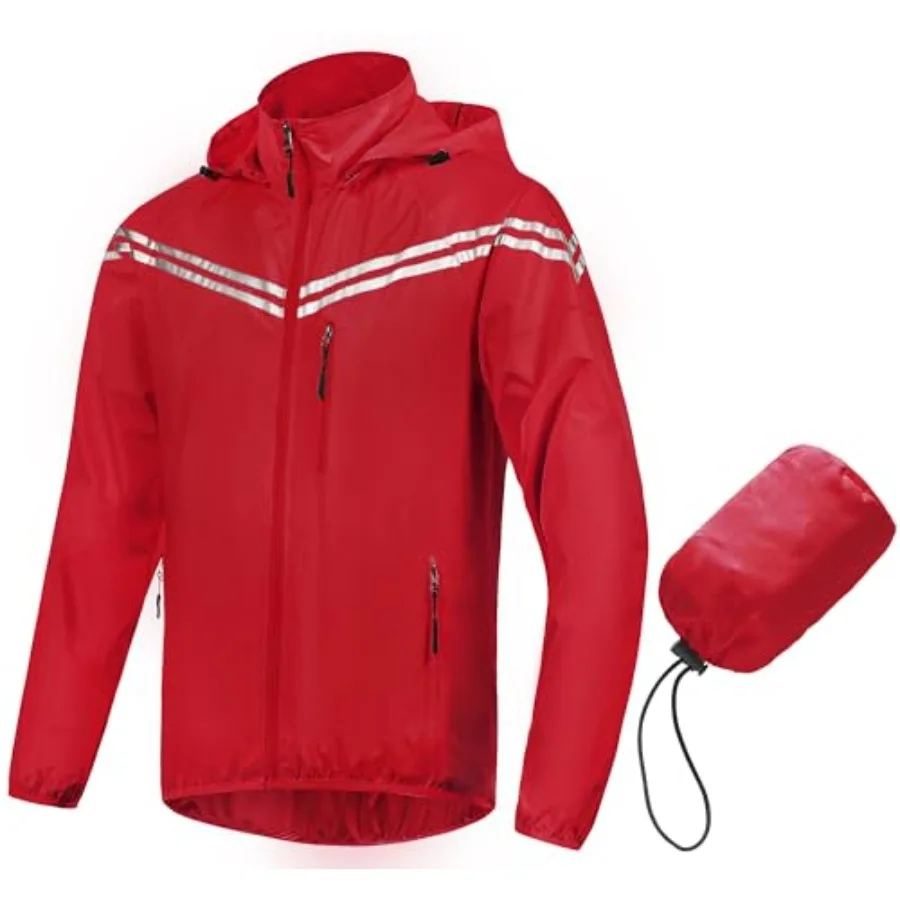 CREATMO US Men's Packable Waterproof Running Rain Coats Reflective Cycling Jacket Windbreaker With Removable Hood
CREATMO US Men's Packable Waterproof Running Rain Coats Reflective Cycling Jacket Windbreaker With Removable Hood