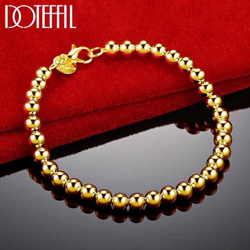 18K Gold 925 Sterling Silver Bracelets Fashion Jewelry Charm Women Chain Lady Wedding 6MM Beads Factory Price
18K Gold 925 Sterling Silver Bracelets Fashion Jewelry Charm Women Chain Lady Wedding 6MM Beads Factory Price