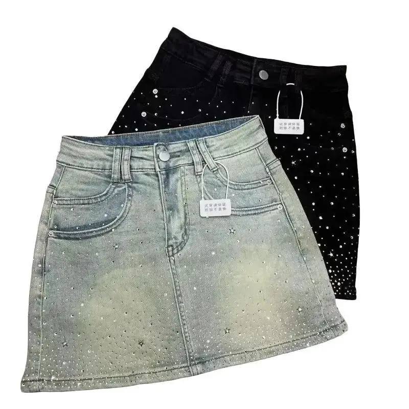 Rhinestone Denim Skirt P 92963 Glittering Short Skirt for Women Spring Season Neutral Design Other Material Crafted Skirt
Rhinestone Denim Skirt P 92963 Glittering Short Skirt for Women Spring Season Neutral Design Other Material Crafted Skirt
