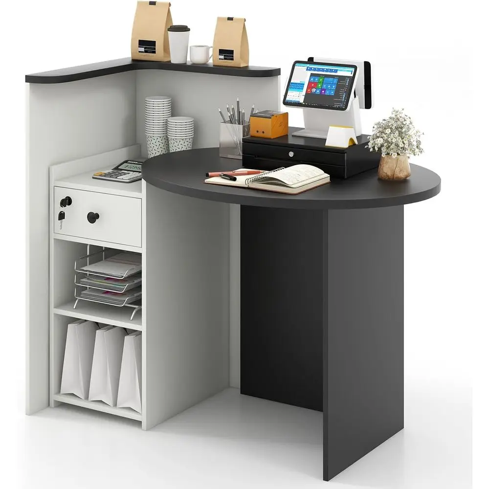 Стойка ресепшн 48 дюймов с запирающимся ящиком и полкой для хранения, L-образный стол для администратора, деревянный компьютерный стол для салона, ресторана, офиса
Стойка ресепшн 48 дюймов с запирающимся ящиком и полкой для хранения, L-образный стол для администратора, деревянный компьютерный стол для салона, ресторана, офиса